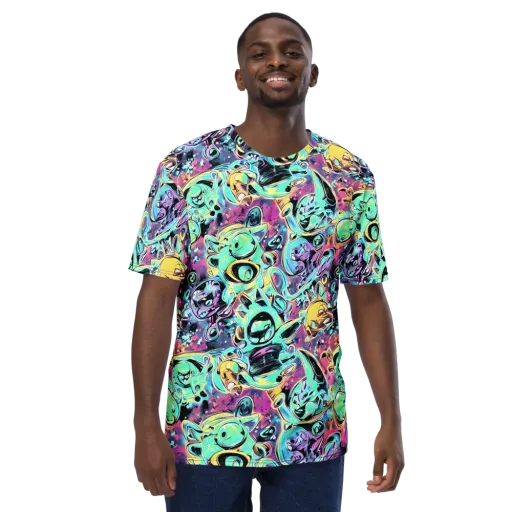 Aqua Oddity on a Men's Crew Neck T-Shirt