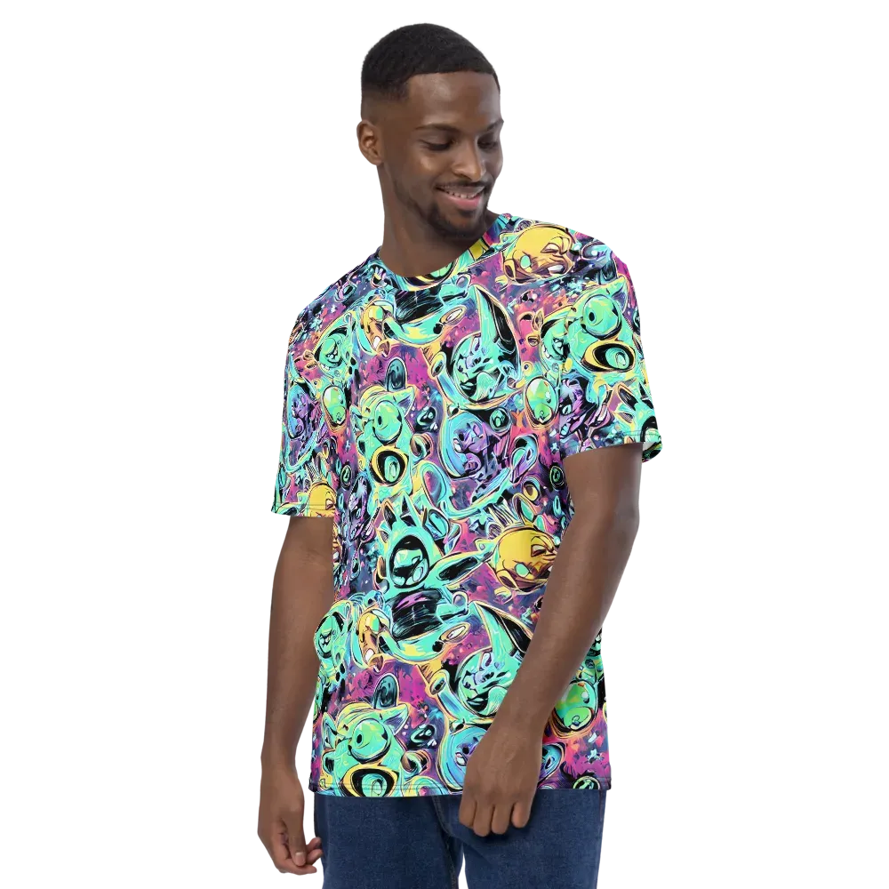 Aqua Oddity on Men's Crew Neck T-Shirt — Left