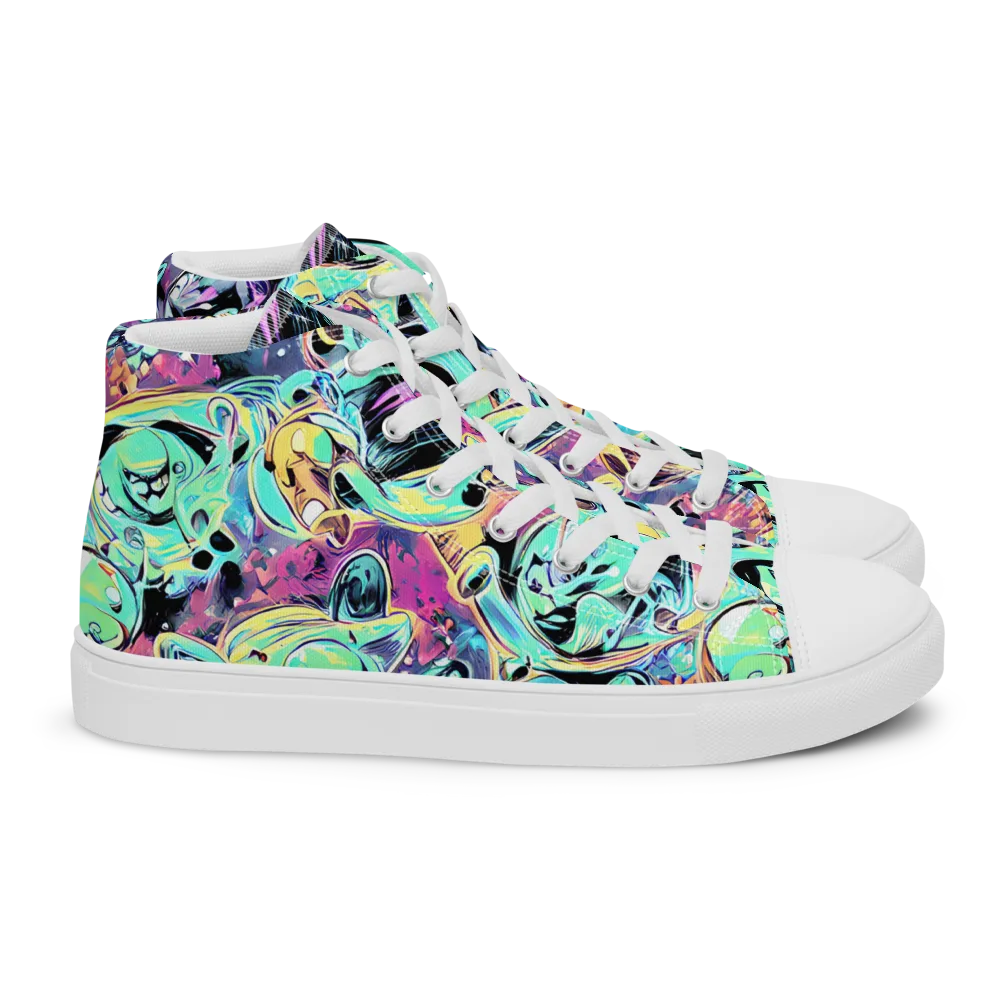 Aqua Oddity on Women's High Top Canvas Shoes — Right