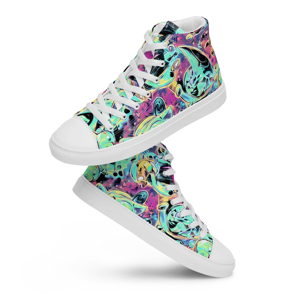 Aqua Oddity on Women's High Top Canvas Shoes — Front
