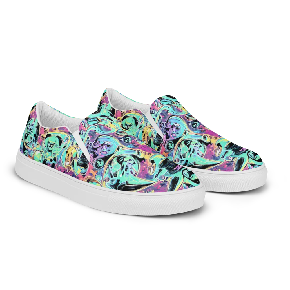 Aqua Oddity on Men's Slip-On Canvas Shoes — Right Front