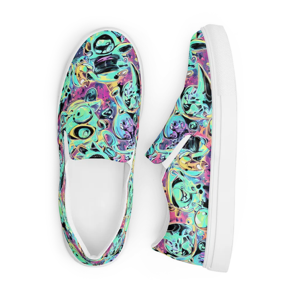 Aqua Oddity on Men's Slip-On Canvas Shoes — Front