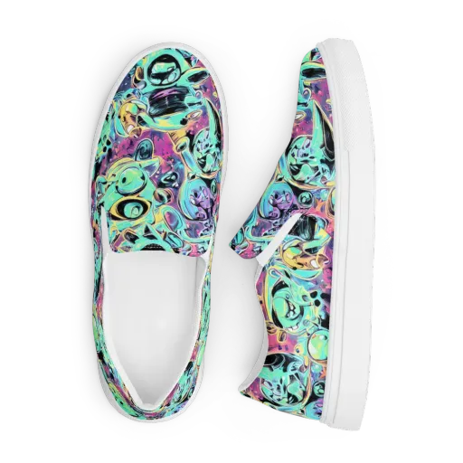 Aqua Oddity on a Men's Slip-On Canvas Shoes