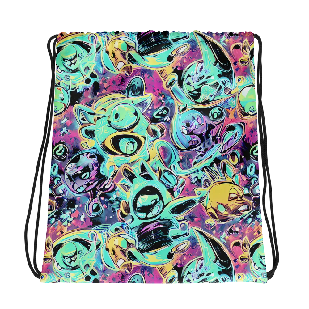 Aqua Oddity on Drawstring Bag — Photo