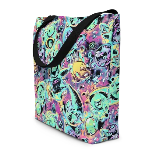 Aqua Oddity on a Large Tote Bag W/ Pocket
