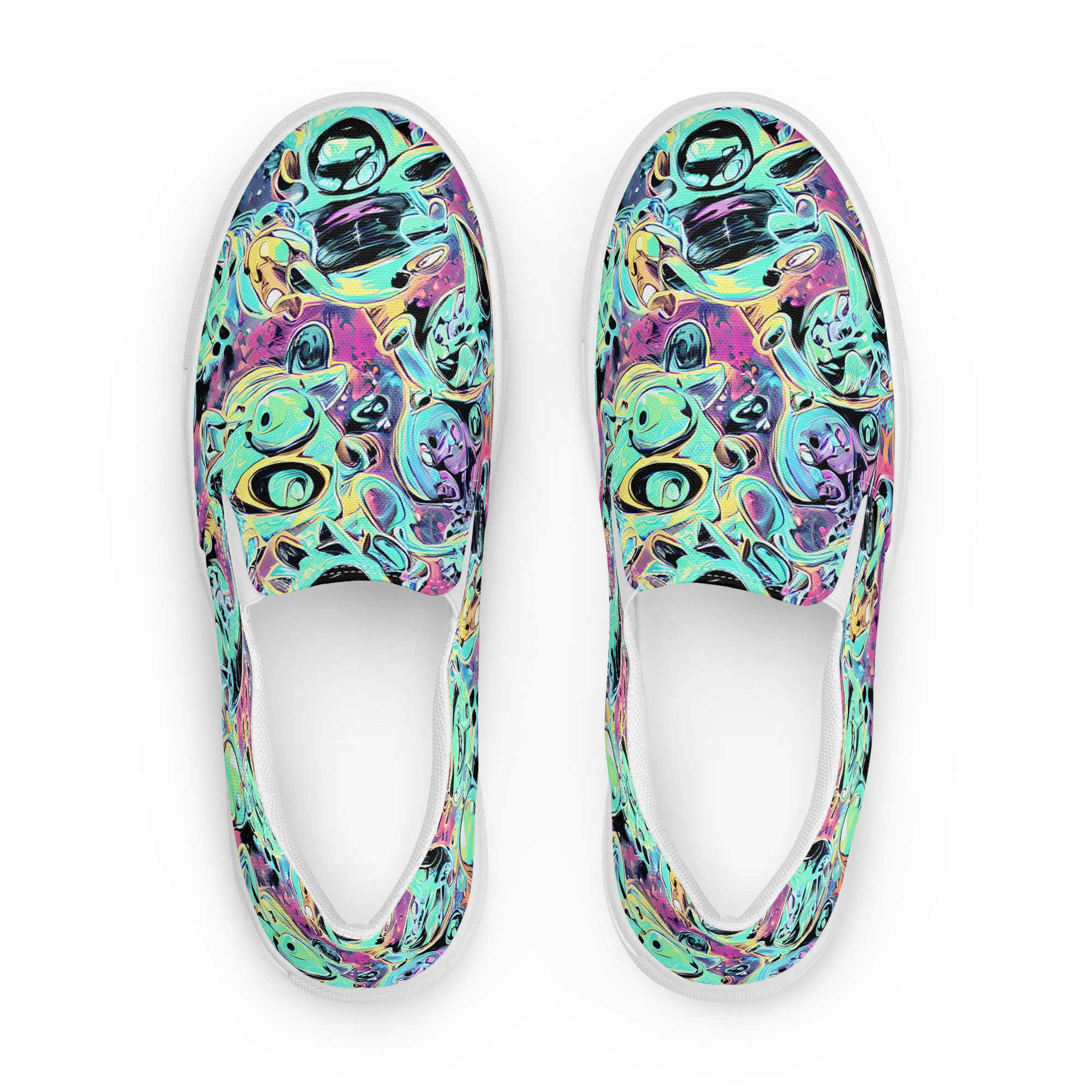 Aqua Oddity on Women's Slip-On Canvas Shoes — Front