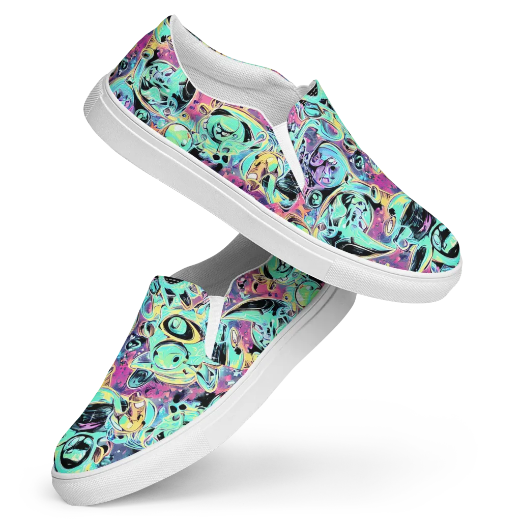 Aqua Oddity on Women's Slip-On Canvas Shoes — Front