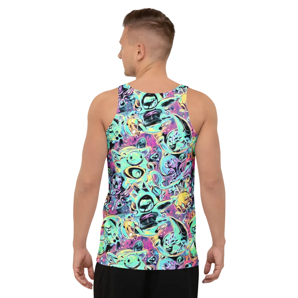 Aqua Oddity on Men's Tank Top — Back