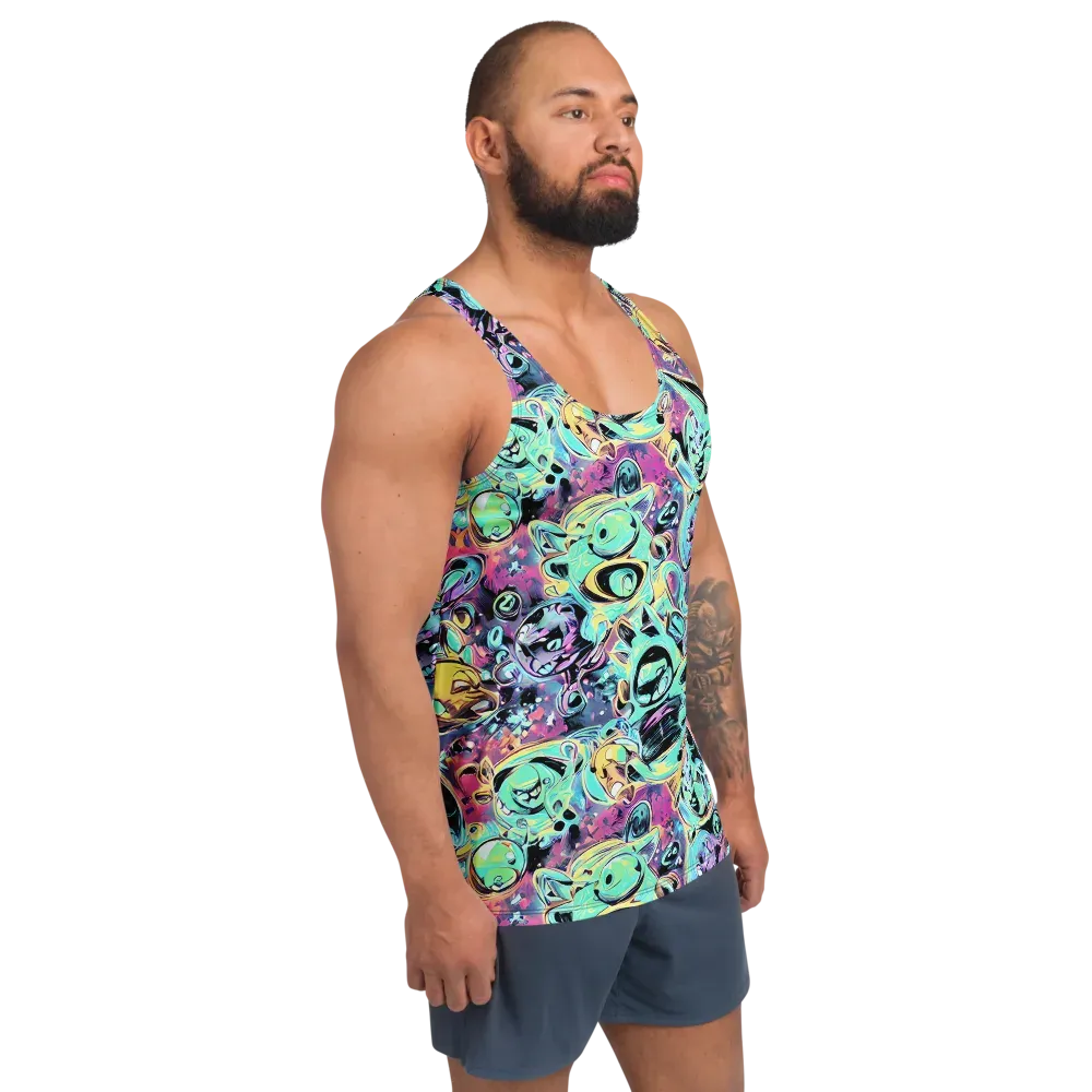 Aqua Oddity on Men's Tank Top — Right Front