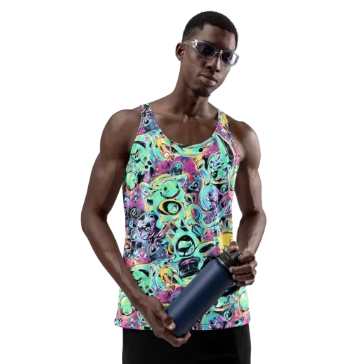 Aqua Oddity on a Men's Tank Top