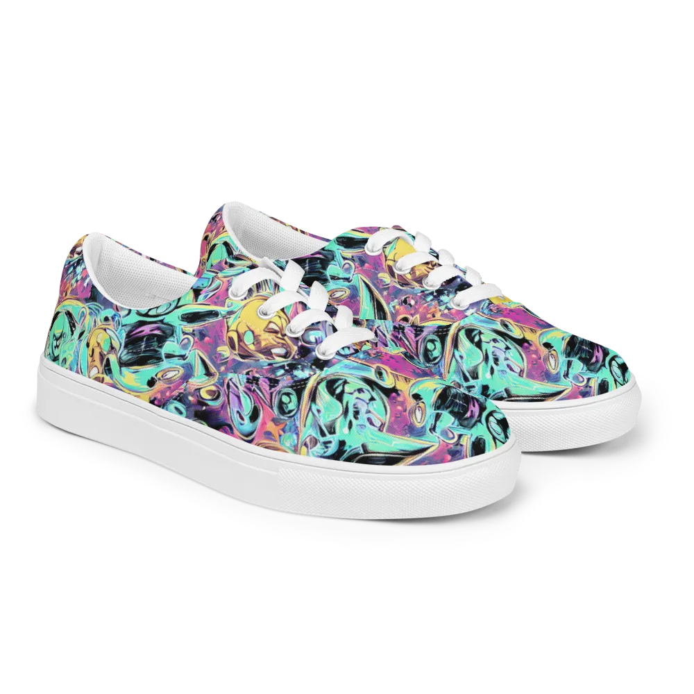 Aqua Oddity on Men's Lace-Up Canvas Shoes — Right Front