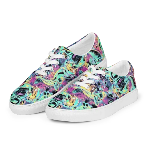 Aqua Oddity on a Men's Lace-Up Canvas Shoes
