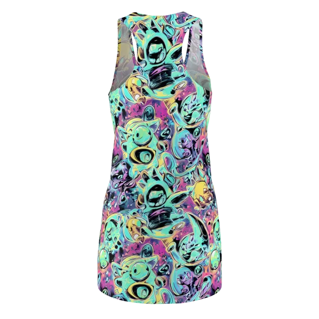 Aqua Oddity on Racerback Dress — Back