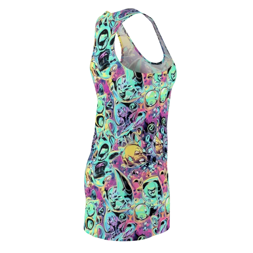 Aqua Oddity on Racerback Dress — Back Side