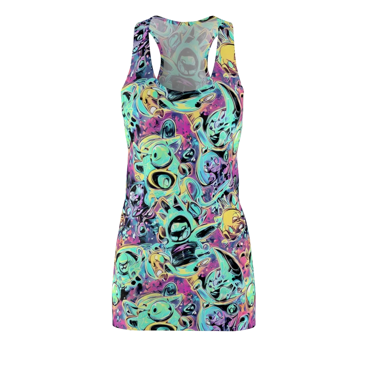 Aqua Oddity on Racerback Dress — Front