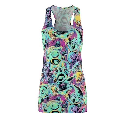 Aqua Oddity on a Racerback Dress