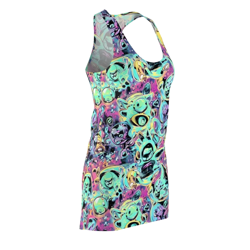 Aqua Oddity on Racerback Dress — Front Side
