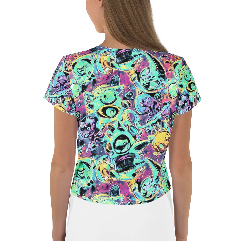 Aqua Oddity on Crop Tee — Back