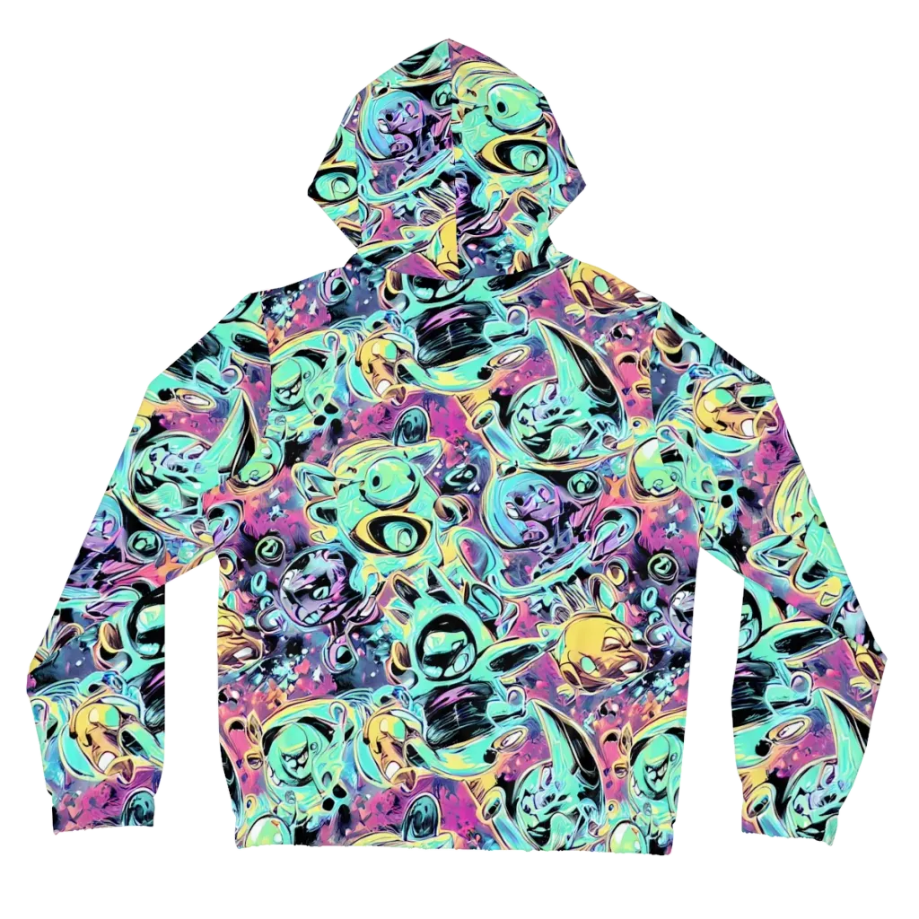 Aqua Oddity on Women's Full-Zip Hoodie — Back