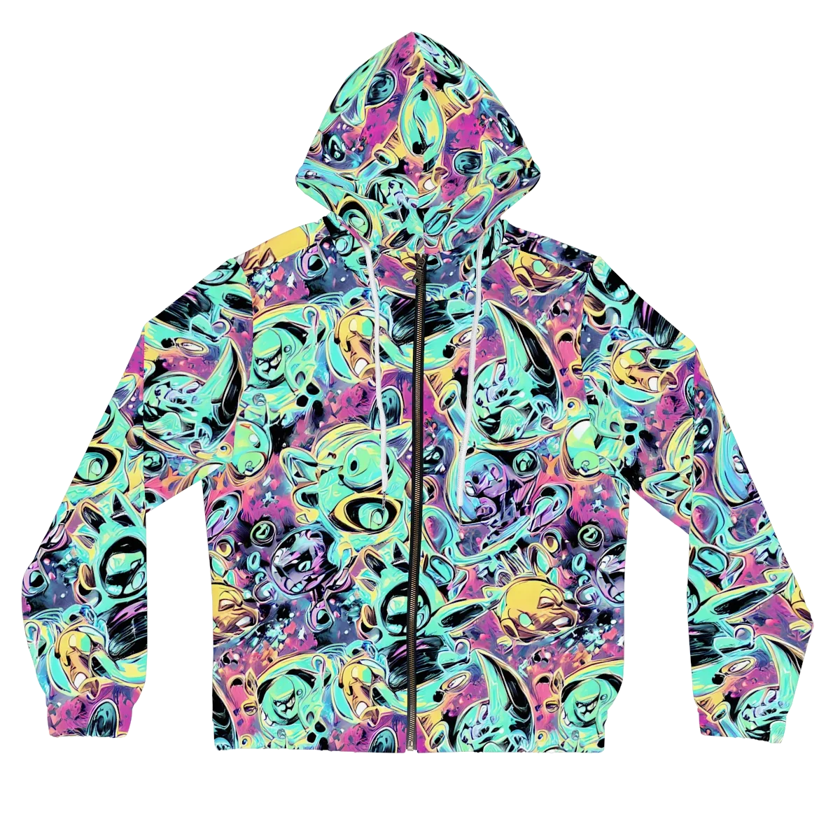Aqua Oddity on Women's Full-Zip Hoodie — Front