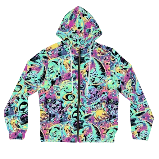Aqua Oddity on a Women's Full-Zip Hoodie