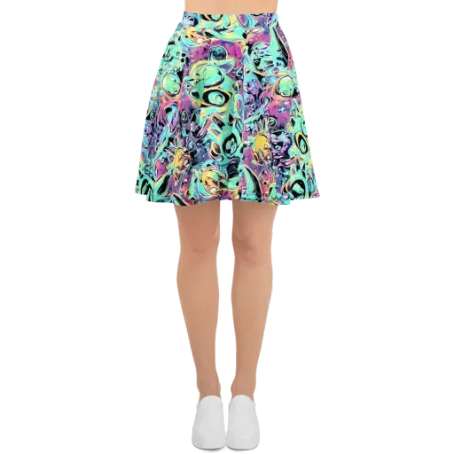 Aqua Oddity on a Skater Skirt
