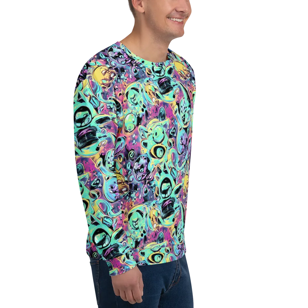 Aqua Oddity on Sweatshirt — Right Front