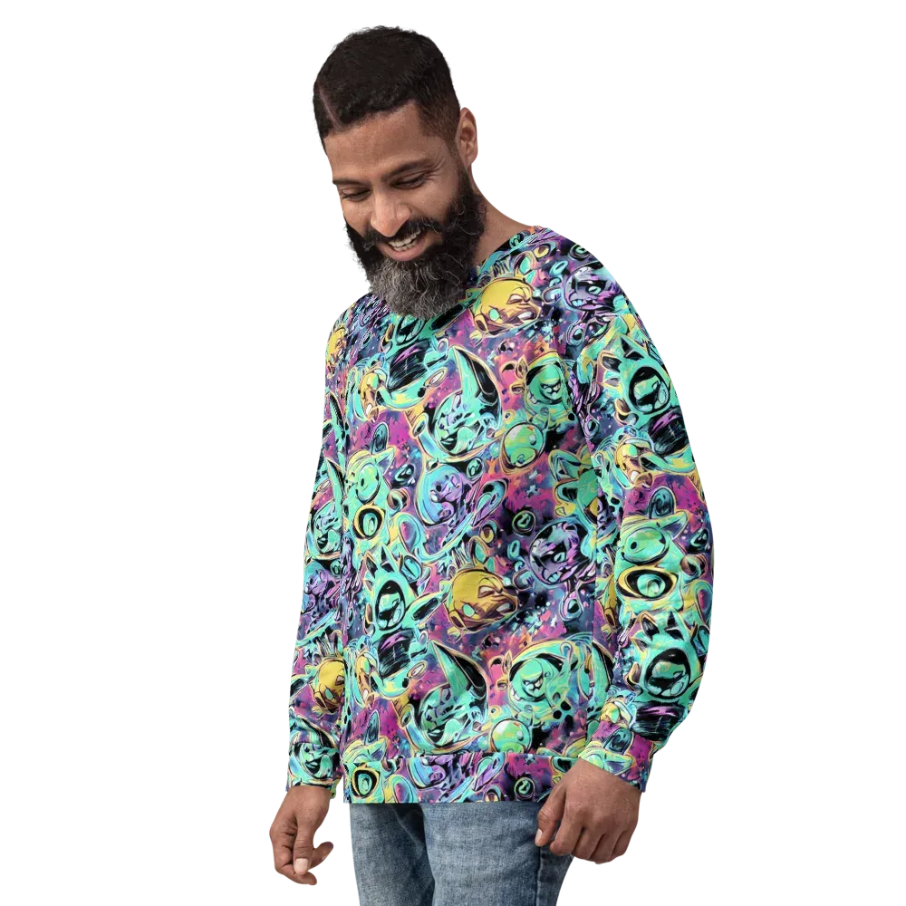 Aqua Oddity on Sweatshirt — Left Front