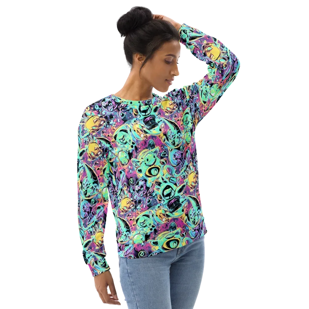 Aqua Oddity on Sweatshirt — Right Front