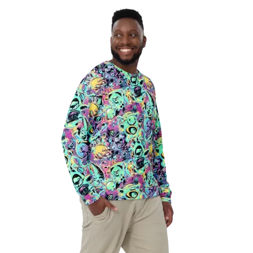 Aqua Oddity on a Sweatshirt
