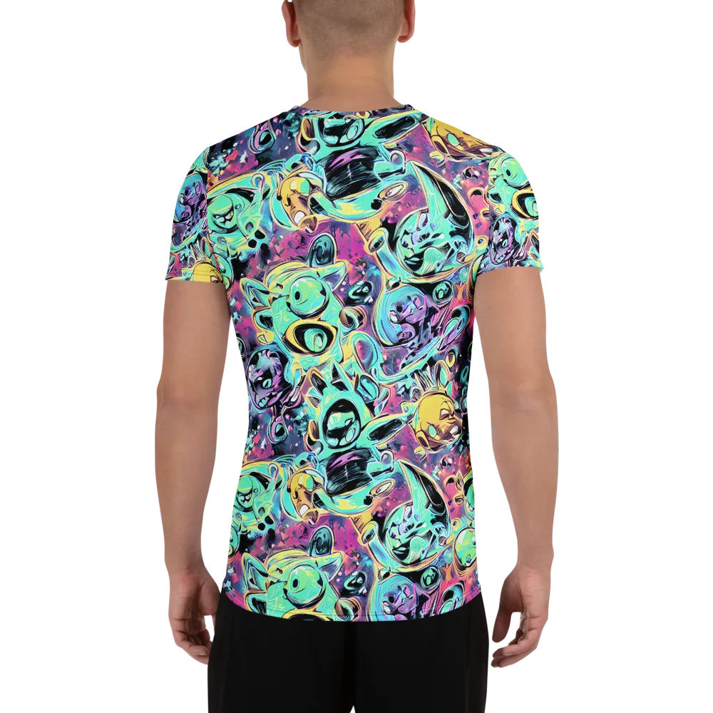 Aqua Oddity on Men's Athletic T-Shirt — Back