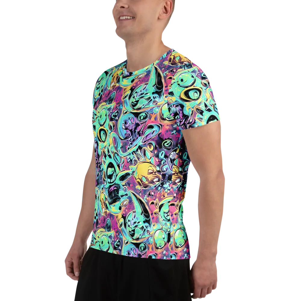 Aqua Oddity on Men's Athletic T-Shirt — Left