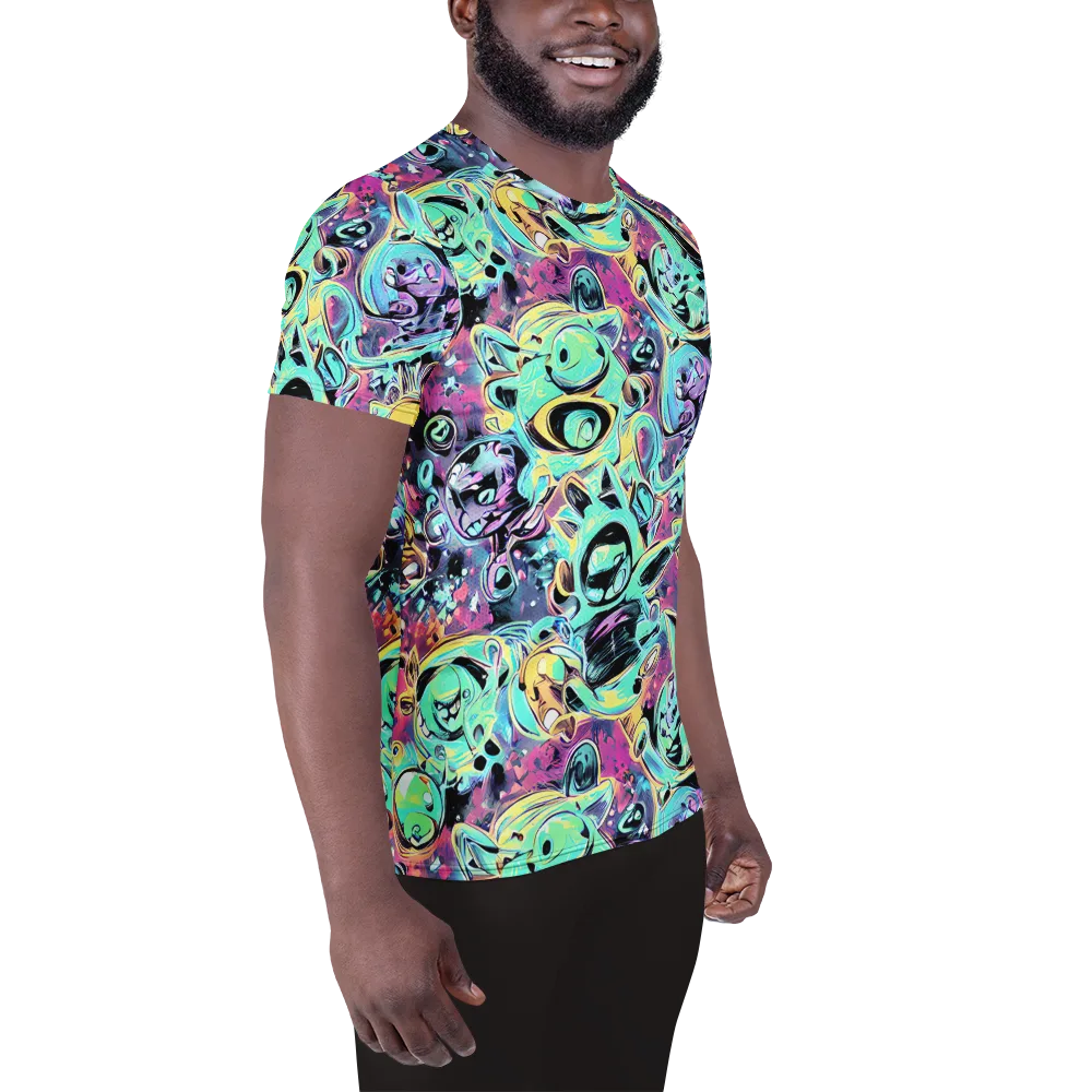Aqua Oddity on Men's Athletic T-Shirt — Right