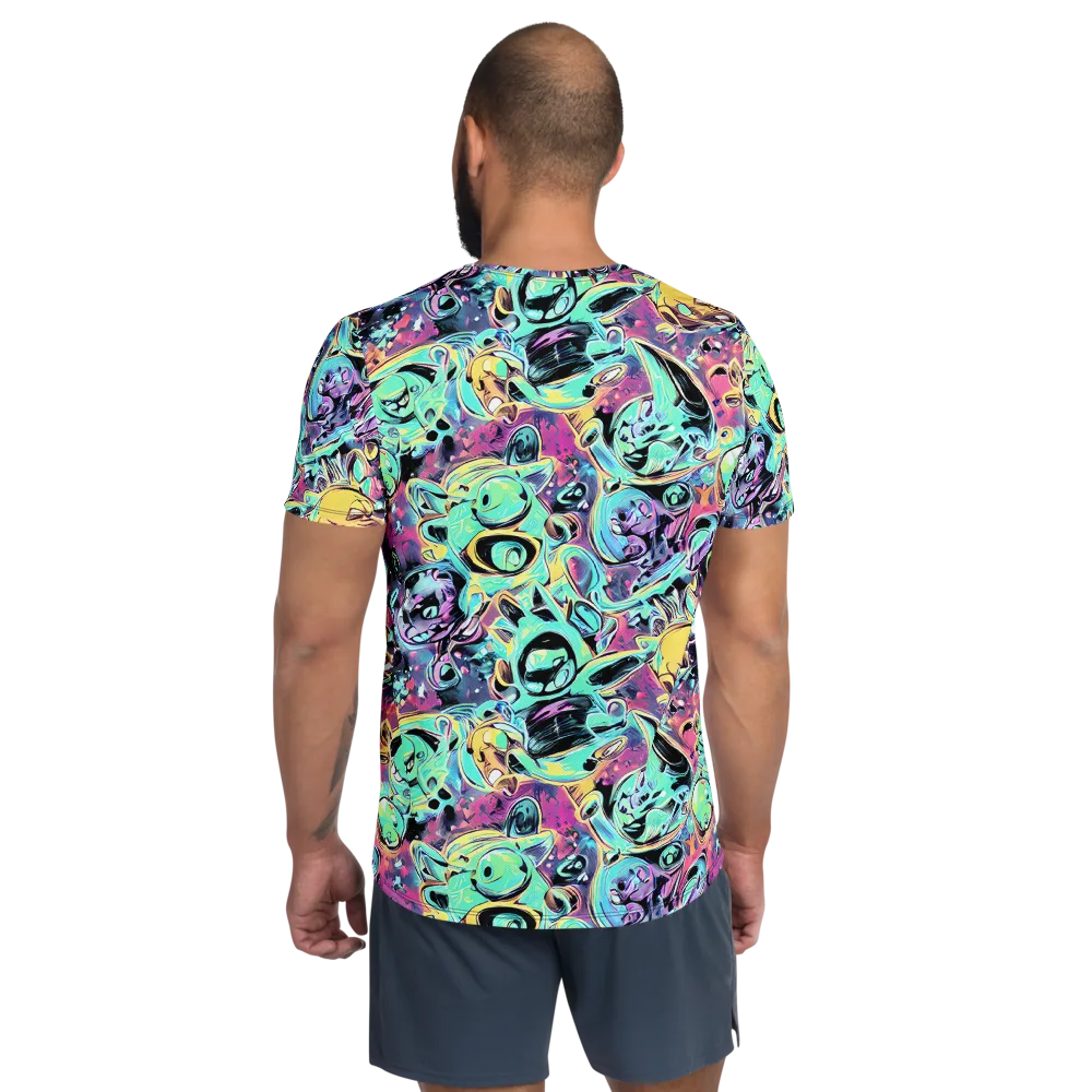 Aqua Oddity on Men's Athletic T-Shirt — Back