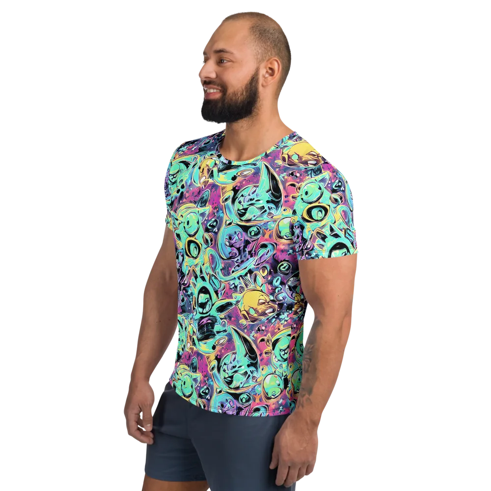 Aqua Oddity on Men's Athletic T-Shirt — Left