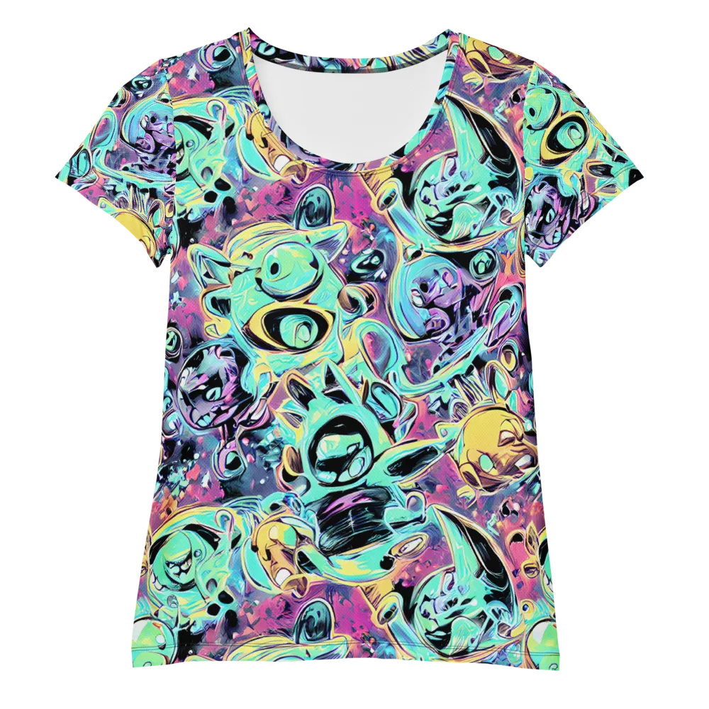 Aqua Oddity on Women's Athletic T-Shirt — Front