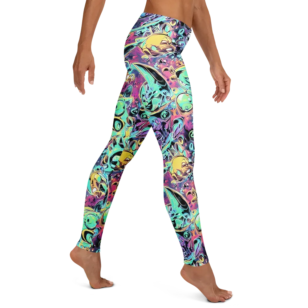 Aqua Oddity on Leggings — Right