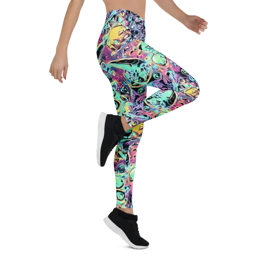 Aqua Oddity on Leggings — Right