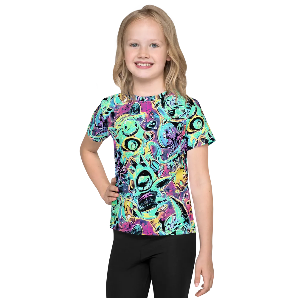 Aqua Oddity on Kids Crew Neck T-Shirt — Front