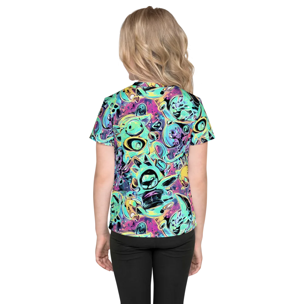 Aqua Oddity on Kids Crew Neck T-Shirt — Back