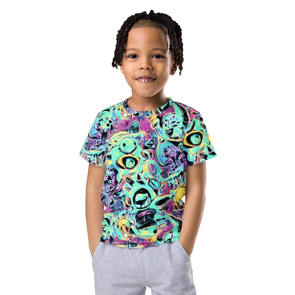 Aqua Oddity on Kids Crew Neck T-Shirt — Front