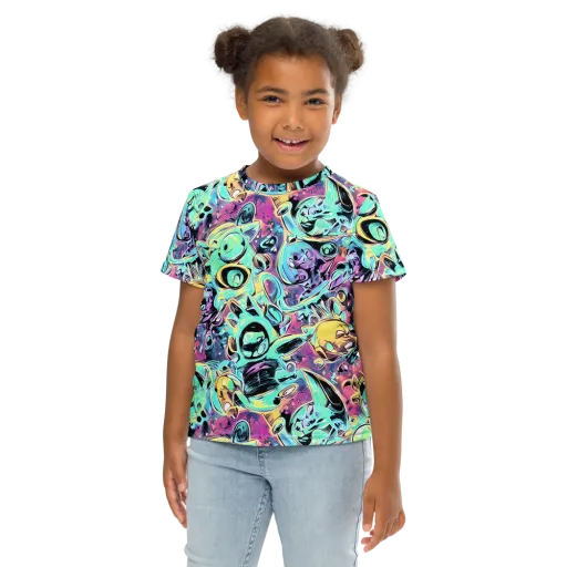 Aqua Oddity on a Kids Crew Neck T-Shirt