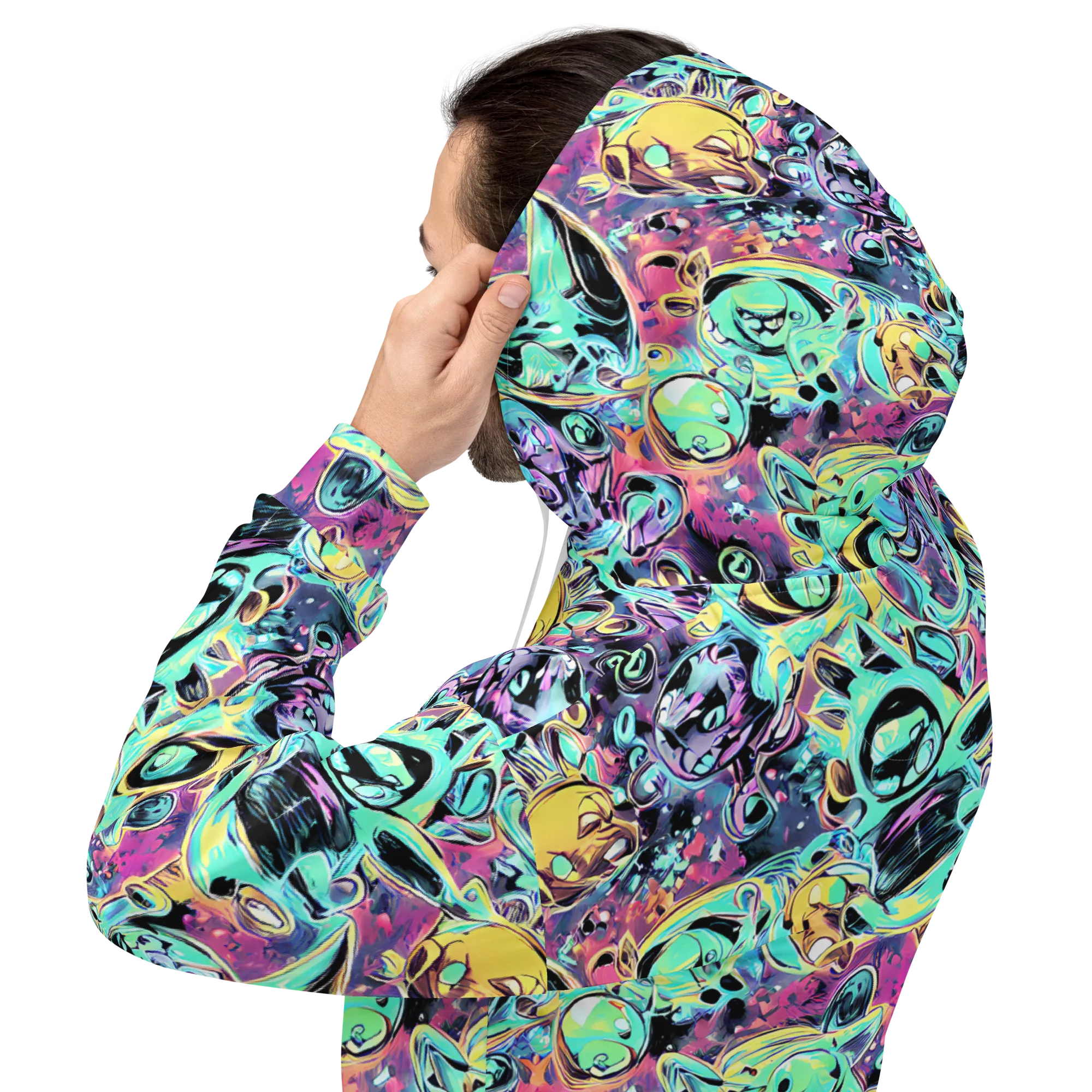 Aqua Oddity on Hoodie — Back