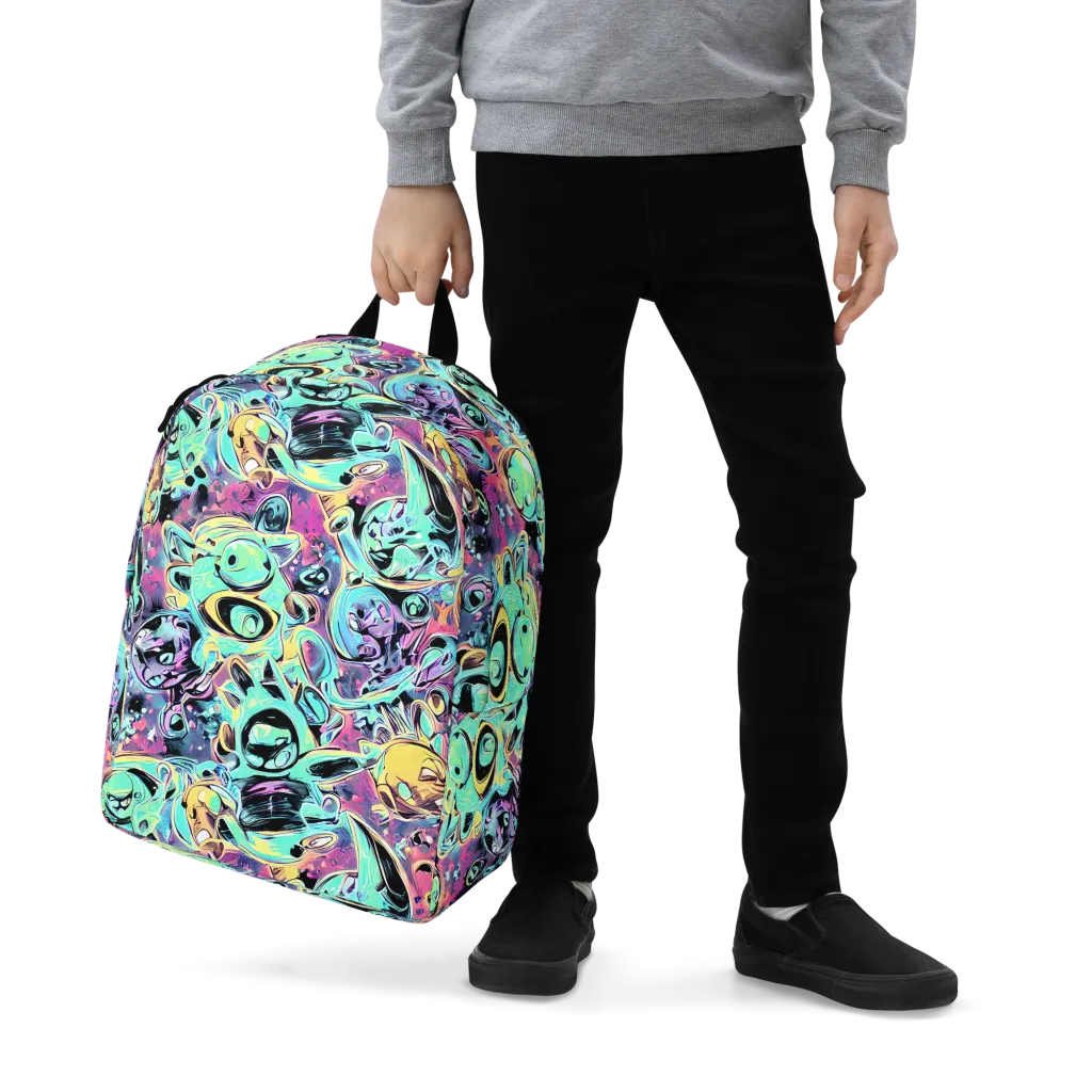 Aqua Oddity on Minimalist Backpack — Zoomed-in