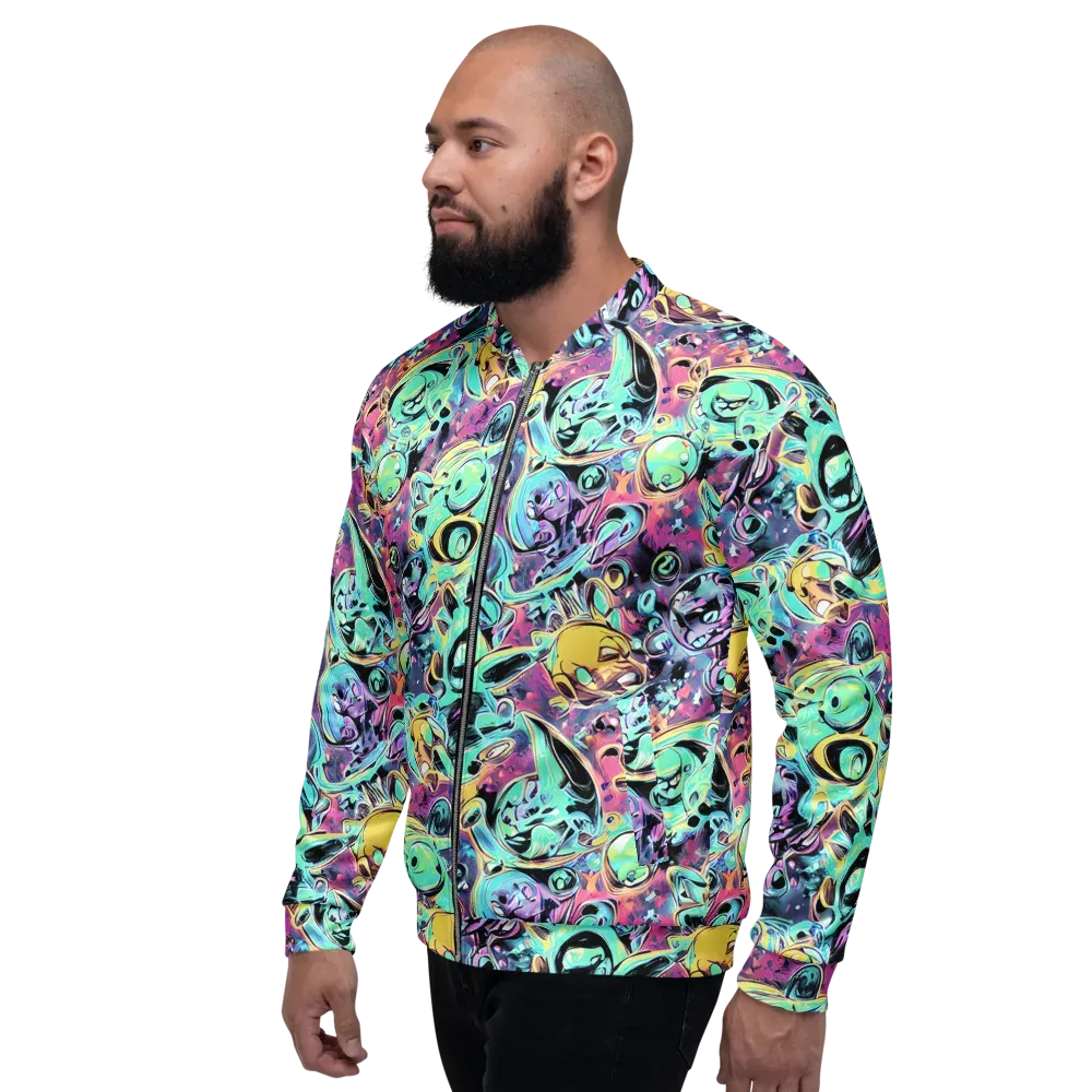 Aqua Oddity on Bomber Jacket — Left