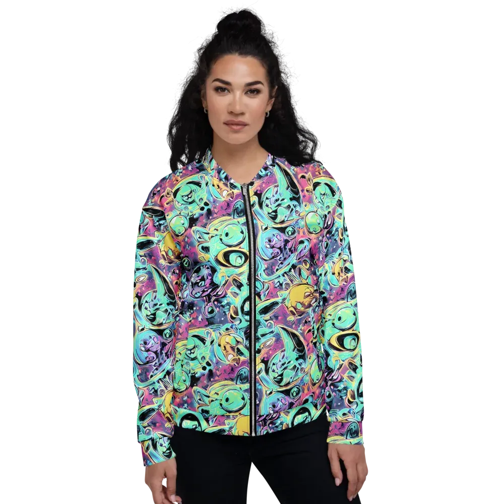 Aqua Oddity on Bomber Jacket — Front