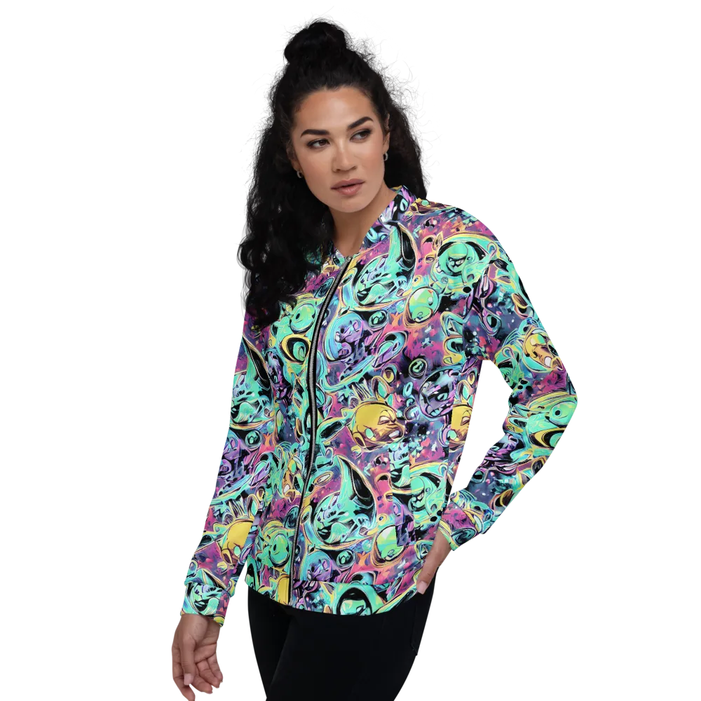 Aqua Oddity on Bomber Jacket — Left