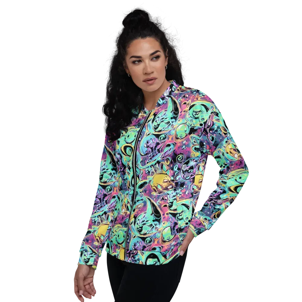 Aqua Oddity on Bomber Jacket — Left