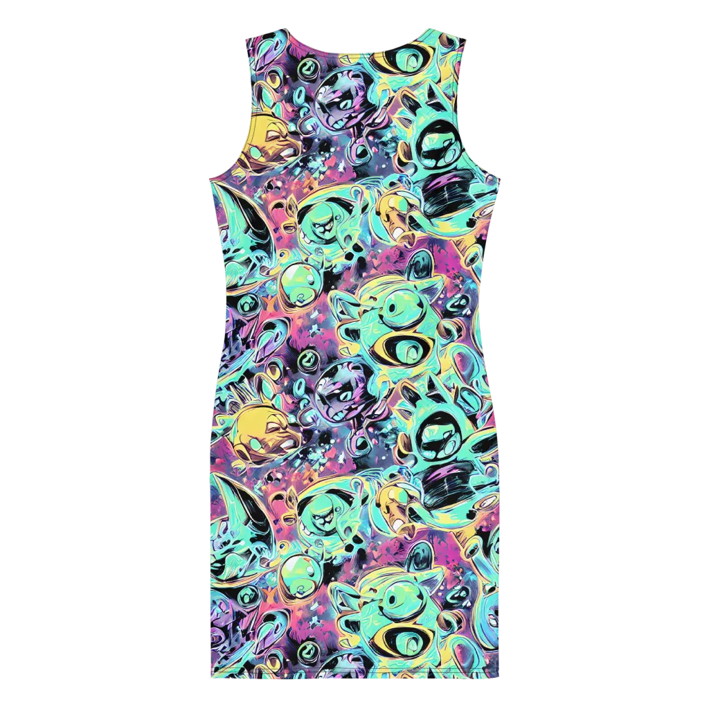 Aqua Oddity on Bodycon Dress — Back