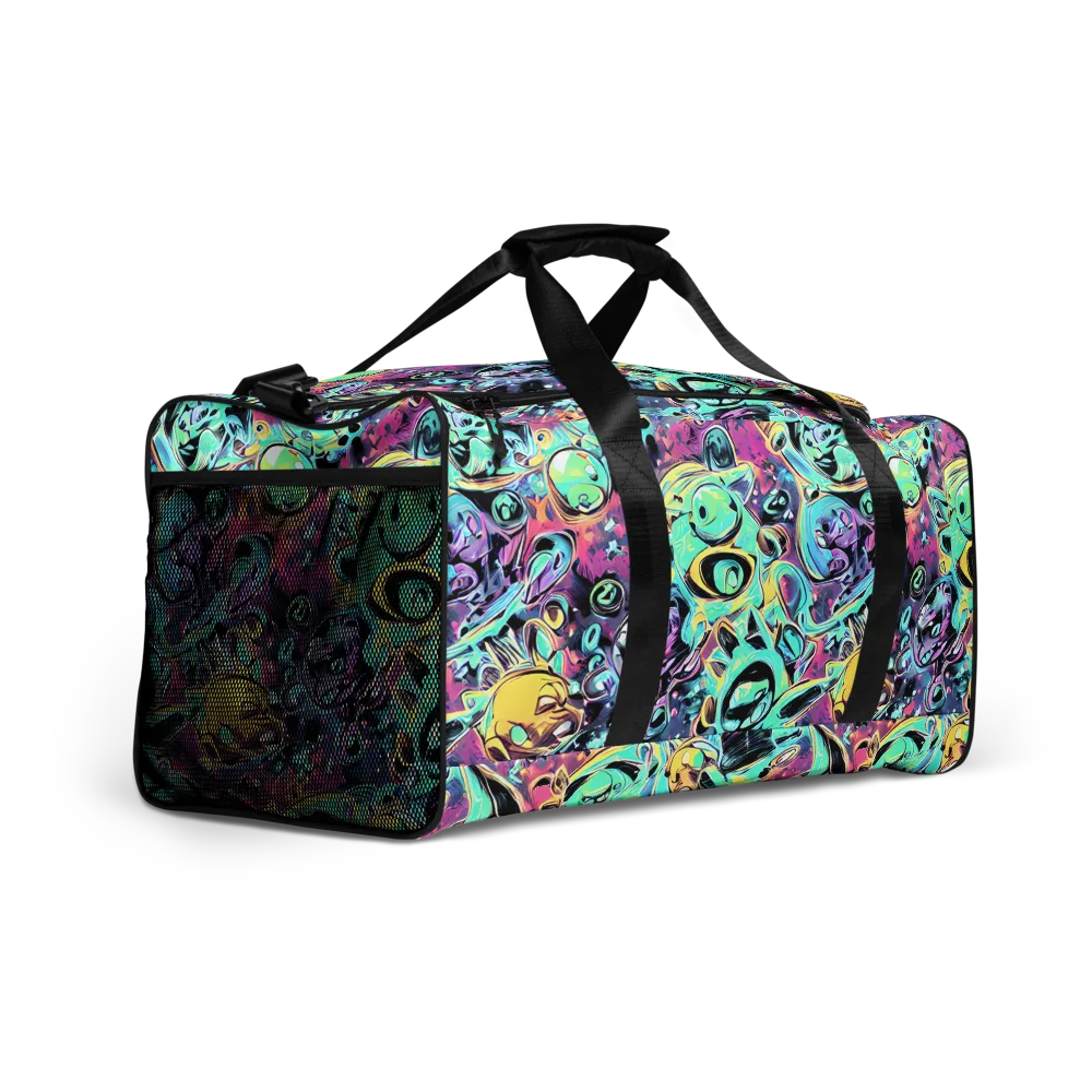 Aqua Oddity on Duffle Bag — Right Front